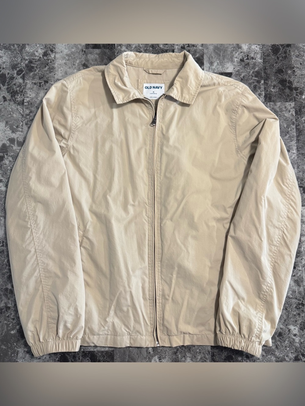 Old Navy Beige Zip-Front Windbreaker Jacket